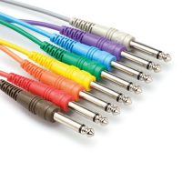 Hosa CPP-830 Unbalanced Patch Cables, 1/4 in TS to Same, 1 ft