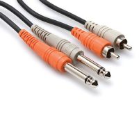 Hosa CPR-201 Stereo Interconnect, Dual 1/4 in TS to Dual RCA, 1 m