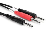 Hosa STP-204 Insert Cable, 1/4 in TRS to Dual 1/4 in TS, 4 m