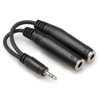Hosa YMP-233 Y Cable, 3.5 mm TRS to Dual 1/4 in TRSF