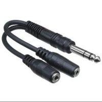 Hosa YMP-234 Y Cable, 1/4 in TRS to Dual 3.5 mm TRSF