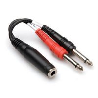 Hosa YPP-136 Stereo Breakout, 1/4 in TRSF to Dual 1/4 in TS