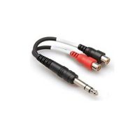 Hosa YPR-257 Stereo Breakout, 1/4 in TRSF to Dual RCA